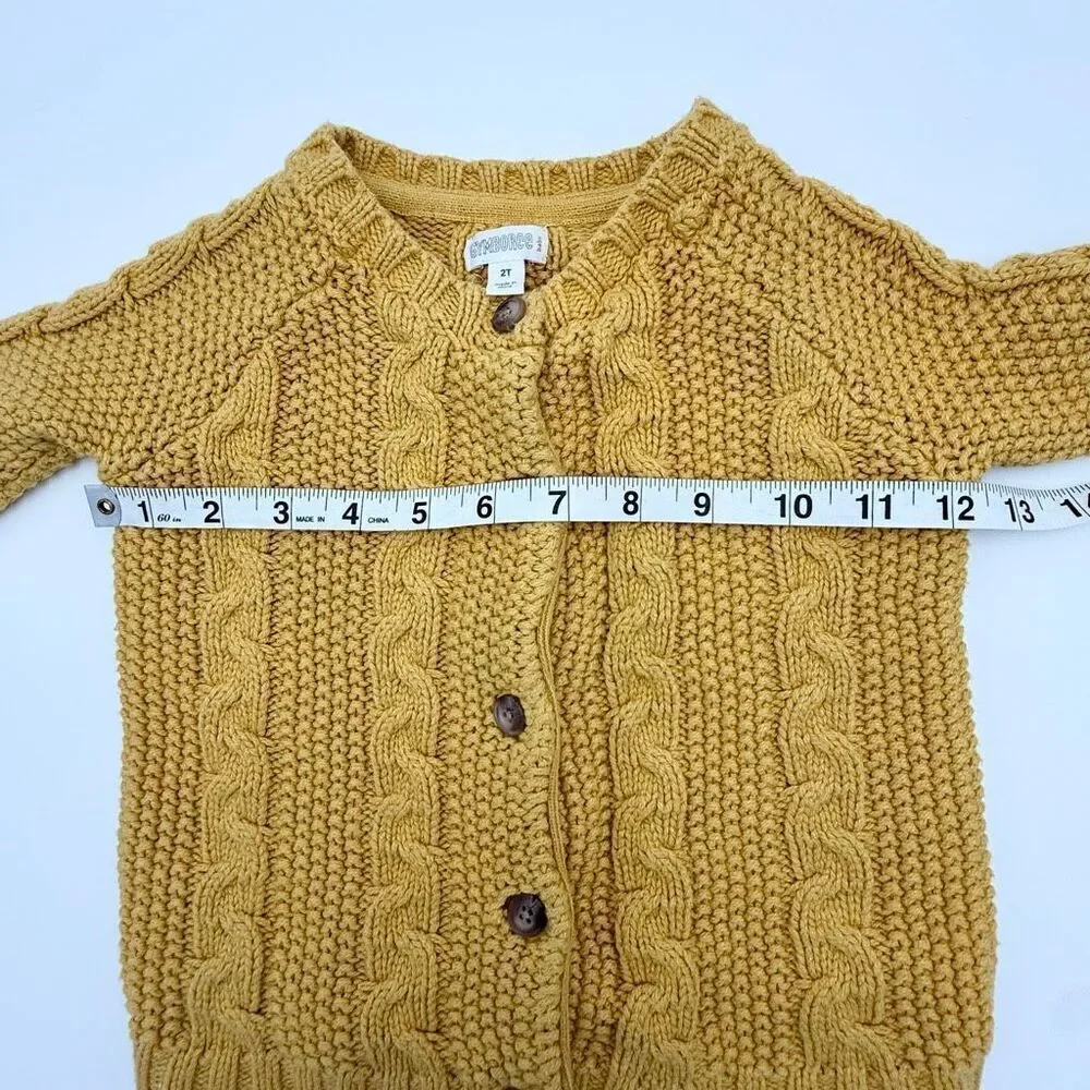 Gymboree Mustard Yellow Button Up Chunky Knit Cardigan Sweater - US Toddler Size